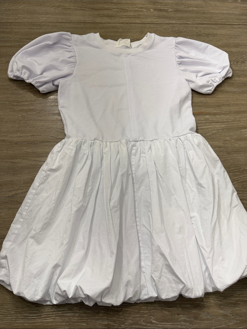 Classic White Bubble Hem Dress